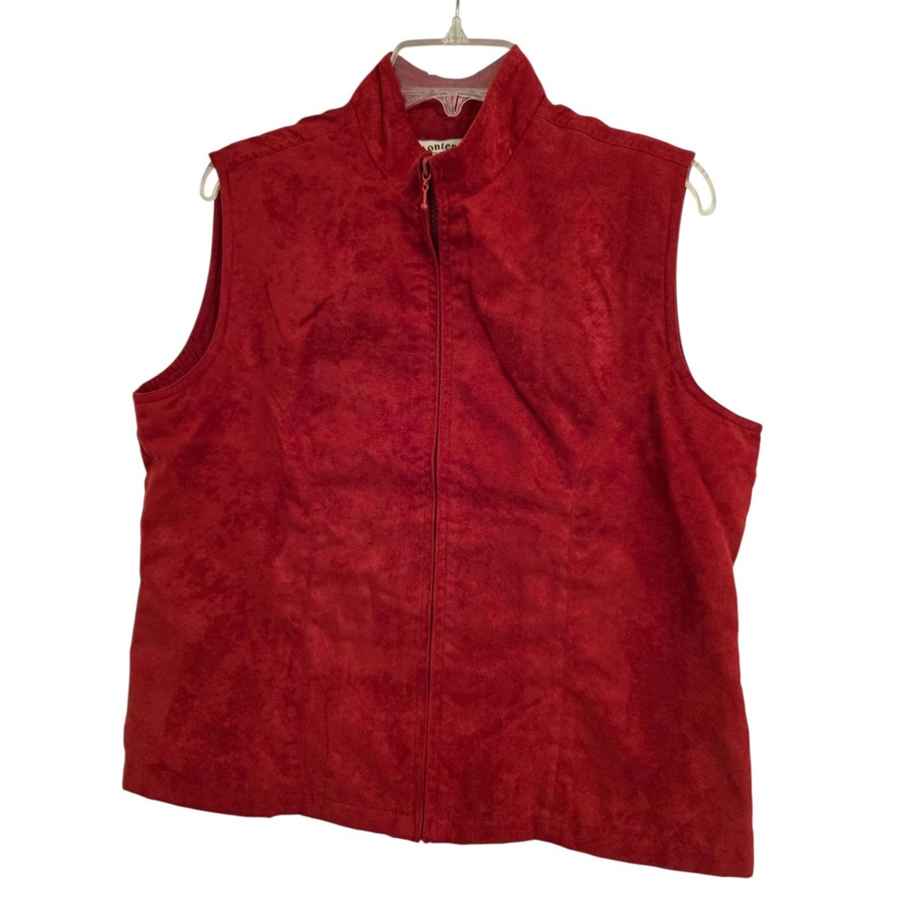 Monterey Club Women's Red Full Zip Sleeveless Vest Golf‎ Casual Layering Medium